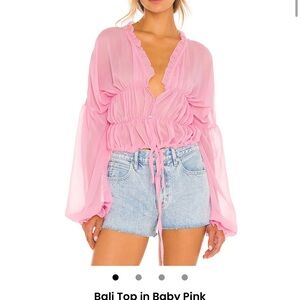 Women's Pink Ruffle Blouse